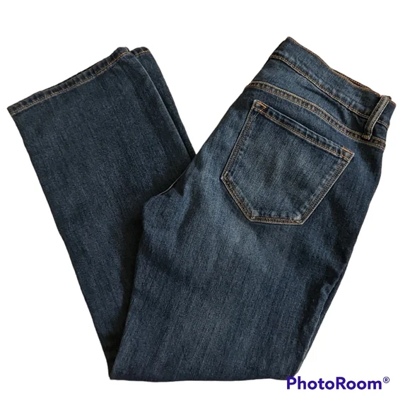 Old Navy Jeans Women's Sz 2 Blue Stretchy Button Fly Flair Ankle - Picture 12 of 13